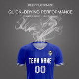 Custom Royal Classic Striped Personalized Soccer Tops/Sets Jersey