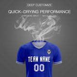 Custom Royal Classic Striped Personalized Soccer Tops/Sets Jersey