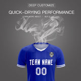 Custom Royal Classic Striped Personalized Soccer Tops/Sets Jersey