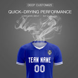Custom Royal Classic Striped Personalized Soccer Tops/Sets Jersey