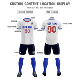 Custom White Classic Striped Personalized Soccer Tops/Sets Jersey