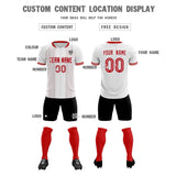 Custom White Classic Striped Personalized Soccer Tops/Sets Jersey