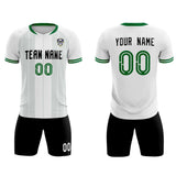 Custom White Classic Striped Personalized Soccer Tops/Sets Jersey