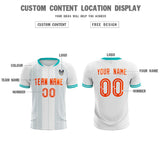 Custom White Classic Striped Personalized Soccer Tops/Sets Jersey