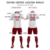 Custom White Classic Striped Personalized Soccer Tops/Sets Jersey