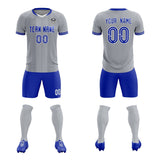 Custom Gray Classic Striped Personalized Soccer Tops/Sets Jersey