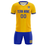 Custom Gold Classic Striped Personalized Soccer Tops/Sets Jersey