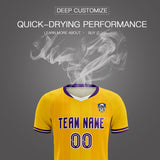 Custom Gold Classic Striped Personalized Soccer Tops/Sets Jersey