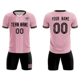 Custom Light Pink Classic Striped Personalized Soccer Tops/Sets Jersey