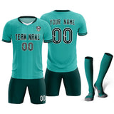 Custom Bright Green Classic Striped Personalized Soccer Tops/Sets Jersey