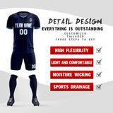 Custom Navy Classic Striped Personalized Soccer Tops/Sets Jersey