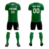 Custom Kelly Green Classic Striped Personalized Soccer Tops/Sets Jersey