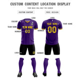 Custom Purple Classic Striped Personalized Soccer Tops/Sets Jersey