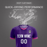 Custom Purple Classic Striped Personalized Soccer Tops/Sets Jersey