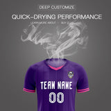 Custom Purple Classic Striped Personalized Soccer Tops/Sets Jersey
