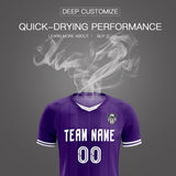 Custom Purple Classic Striped Personalized Soccer Tops/Sets Jersey