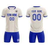 Custom Cream Classic Striped Personalized Soccer Tops/Sets Jersey