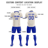 Custom Cream Classic Striped Personalized Soccer Tops/Sets Jersey