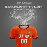 Custom Orange Classic Striped Personalized Soccer Tops/Sets Jersey