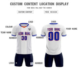 Custom White Classic Striped Personalized Soccer Tops/Sets Jersey