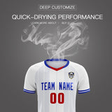 Custom White Classic Striped Personalized Soccer Tops/Sets Jersey
