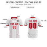 Custom White Classic Striped Personalized Soccer Tops/Sets Jersey