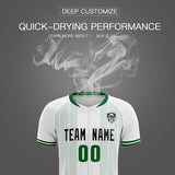 Custom White Classic Striped Personalized Soccer Tops/Sets Jersey