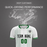 Custom White Classic Striped Personalized Soccer Tops/Sets Jersey