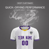 Custom White Classic Striped Personalized Soccer Tops/Sets Jersey