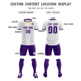 Custom White Classic Striped Personalized Soccer Tops/Sets Jersey