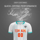 Custom White Classic Striped Personalized Soccer Tops/Sets Jersey