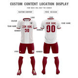Custom White Classic Striped Personalized Soccer Tops/Sets Jersey