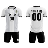 Custom White Classic Striped Personalized Soccer Tops/Sets Jersey