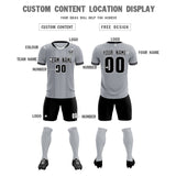 Custom Gray Classic Striped Personalized Soccer Tops/Sets Jersey