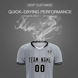 Custom Gray Classic Striped Personalized Soccer Tops/Sets Jersey