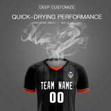 Custom Black Classic Striped Personalized Soccer Tops/Sets Jersey