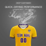 Custom Gold Classic Striped Personalized Soccer Tops/Sets Jersey