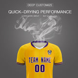 Custom Gold Classic Striped Personalized Soccer Tops/Sets Jersey