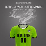 Custom Neon Green Classic Striped Personalized Soccer Tops/Sets Jersey