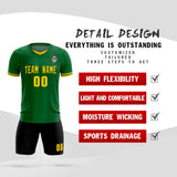 Custom Kelly Green Classic Striped Personalized Soccer Tops/Sets Jersey
