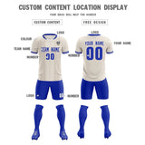 Custom Cream Classic Striped Personalized Soccer Tops/Sets Jersey