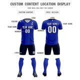 Custom Royal Classic Striped Personalized Soccer Tops/Sets Jersey