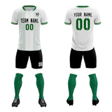 Custom White Classic Striped Personalized Soccer Tops/Sets Jersey
