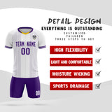Custom White Classic Striped Personalized Soccer Tops/Sets Jersey