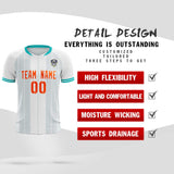 Custom White Classic Striped Personalized Soccer Tops/Sets Jersey