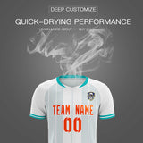 Custom White Classic Striped Personalized Soccer Tops/Sets Jersey