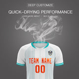 Custom White Classic Striped Personalized Soccer Tops/Sets Jersey