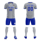 Custom Gray Classic Striped Personalized Soccer Tops/Sets Jersey