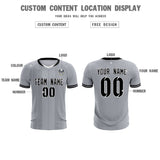 Custom Gray Classic Striped Personalized Soccer Tops/Sets Jersey