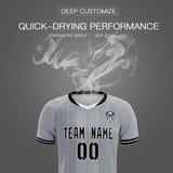 Custom Gray Classic Striped Personalized Soccer Tops/Sets Jersey